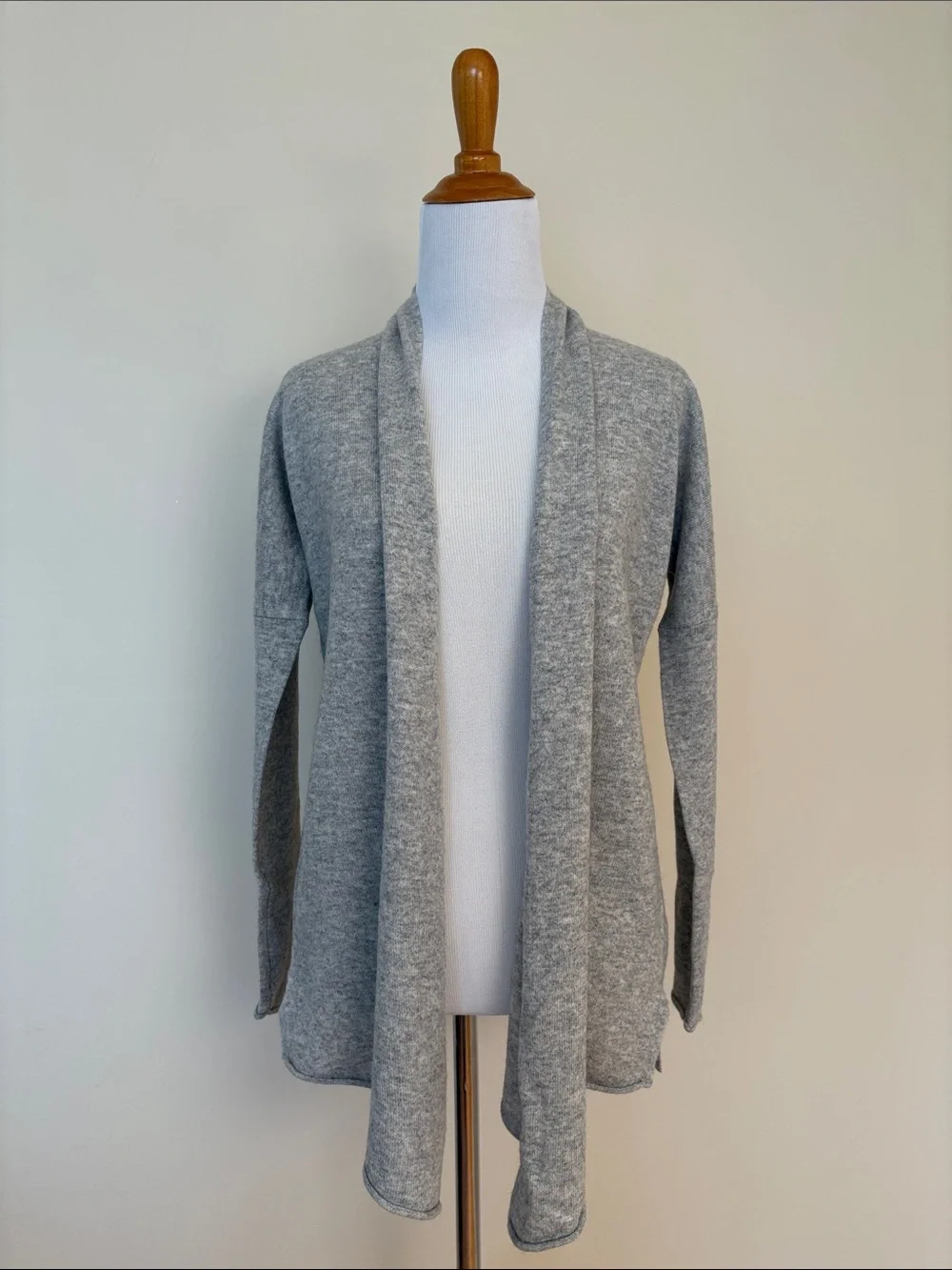 New J. Crew Light Gray Cashmere Open-Front Cardigan Sweater